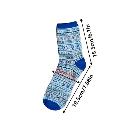 5 Pairs Women's Cozy Knit Socks – Warm & Elegant Houndstooth