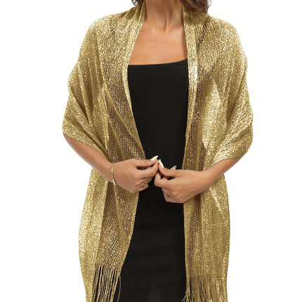 Sparkling Metallic Tassel Shawl