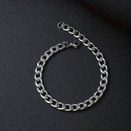 2pcs Men's 7mm Cuban Chain Set