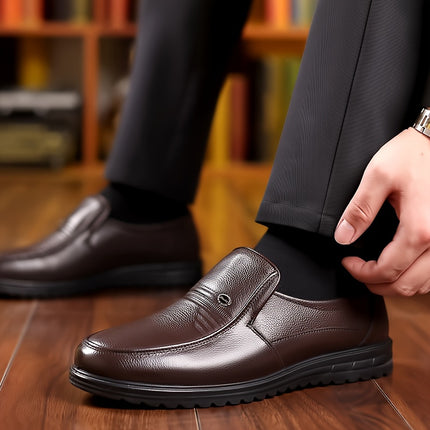 Men’s Solid Color Leather Loafers
