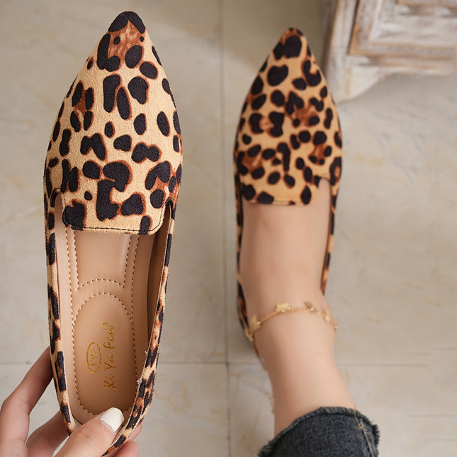 Women's Leopard Print Pointed Flats