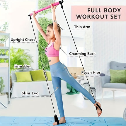 Versatile Yoga & Pilates Bar Set with Resistance Bands