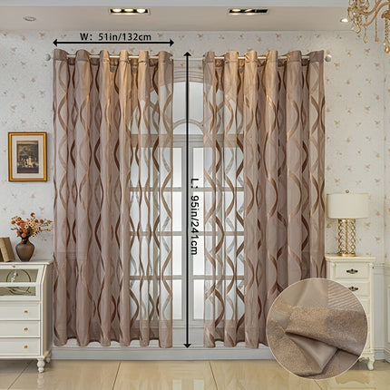 Elegant Coffee Sheer Curtains