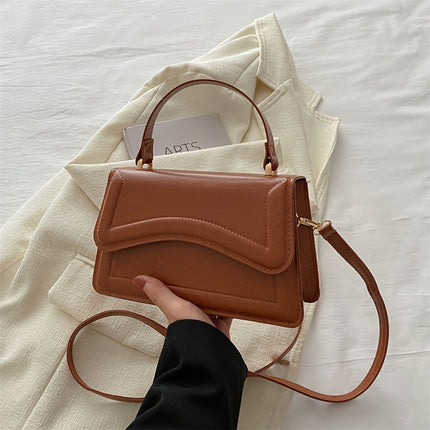 Solid Color Faux Leather Crossbody