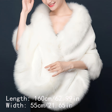 Luxurious Baroque-Style Faux Fur Shawl