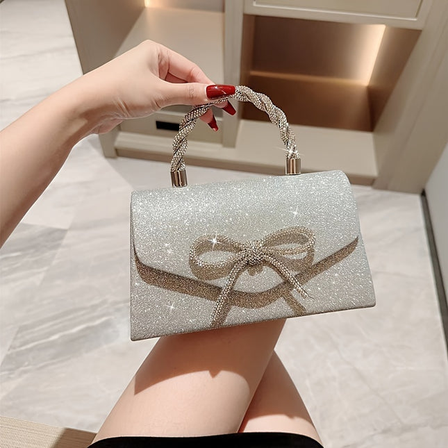 Glitter Bow Clutch Bag