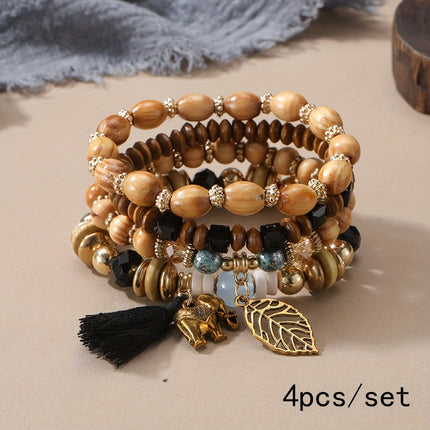 4pcs Tree of Life Beaded Bracelet Set
