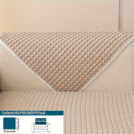 Plaid Plush Sofa Cover - Warm, Soft, Pet-Friendly Protector