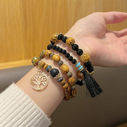 4pcs Tree of Life Beaded Bracelet Set