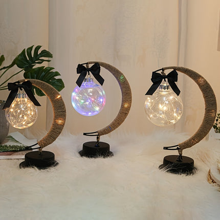 LED Ball Moon Lamp - Wrought Iron Decorative Desk Lamp