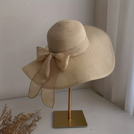 Sunshade Bow Decor Straw Hat