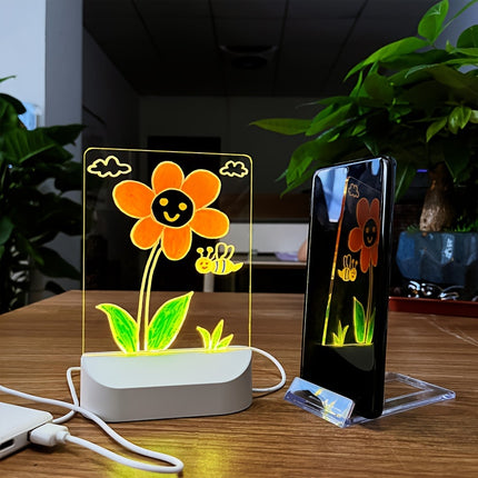 Glow-In-The-Dark LED Memo Board with 7 Pens