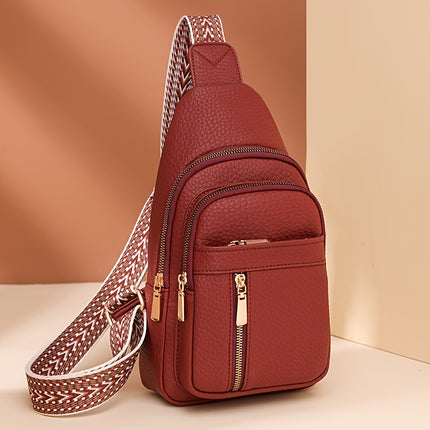 Vintage Multi-Pocket PU Leather Chest Bag
