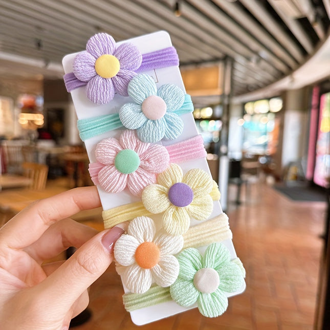 12PCS Sweet Flower Bow Hair Ties