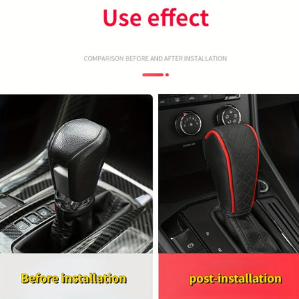 Universal PU Leather Anti-Slip Gear Shift Knob Cover