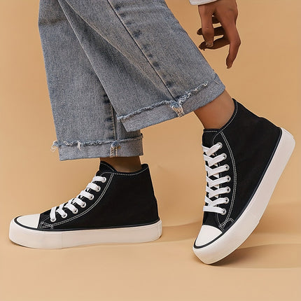 Trendy High Top Chunky Canvas Sneakers