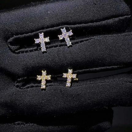 ICED CHICS Copper Zirconia Stud Earrings
