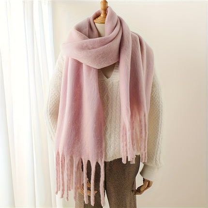 Luxurious Cream Tassel Scarf for Women