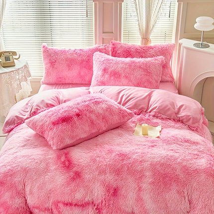 Cozy Tie-Dye Plush Duvet Cover Set – Soft & Stylish
