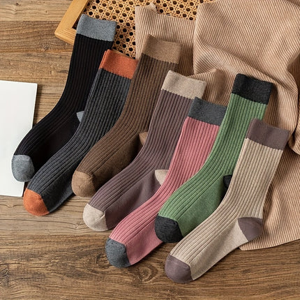 Women's Colorblock Crew Socks (7 Pairs)
