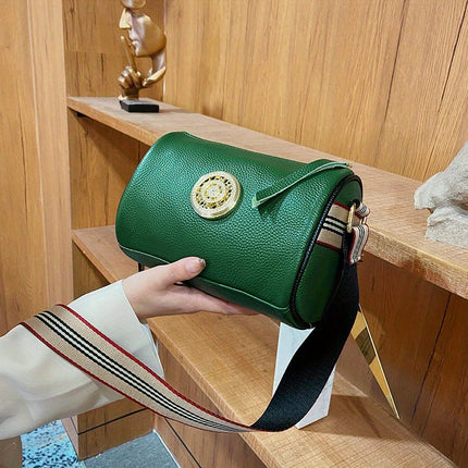 Trendy Leather Barrel Bag