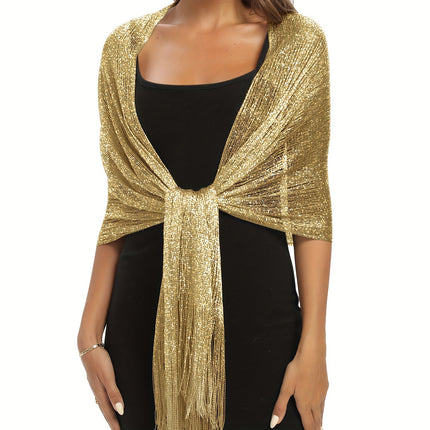 Sparkling Metallic Tassel Shawl