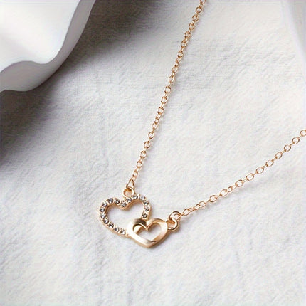 Elegant Heart Rhinestone Necklace