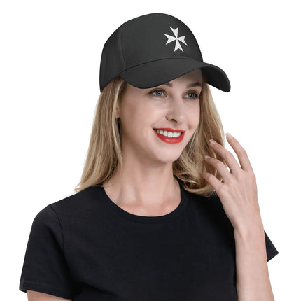 Black Maltese Cross Cap