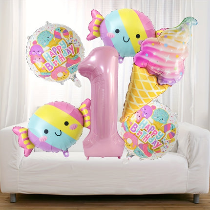 Birthday Party Decorations 81.28 cm Pink Number Balloons