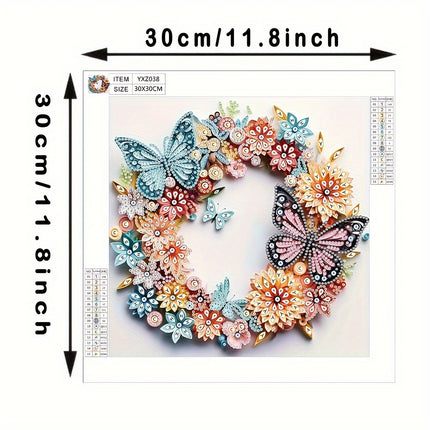 Butterfly & Floral Wreath 5D Kit