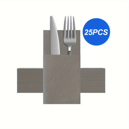 Elegant Disposable Napkins with Flatware Pocket for Celebrations