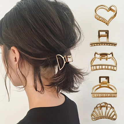 Hollow Heart Metal Hair Clips