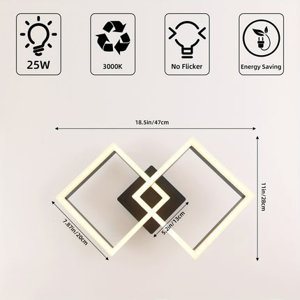 Modern Square LED Ceiling Lamp – Warm White Light