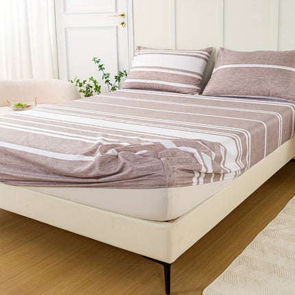 Striped Print Bedding Set - Soft, Comfortable All-Season Set