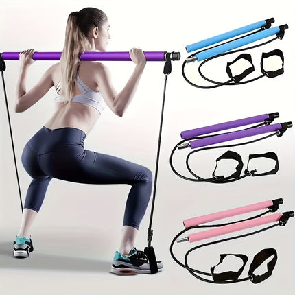 Versatile Yoga & Pilates Bar Set with Resistance Bands