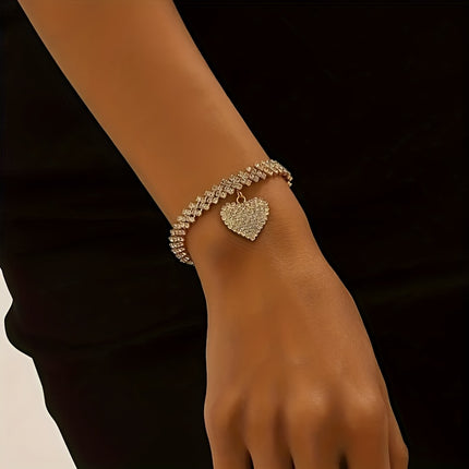 Sparkling Heart Tennis Jewelry Set