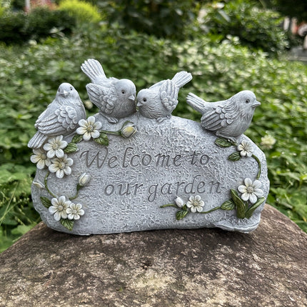 Welcome to Our Garden" Resin Statue Decor