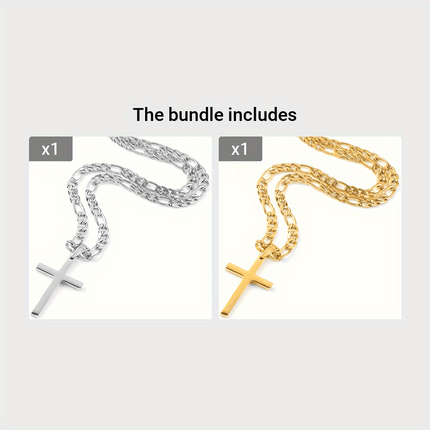 Stainless Steel Men's Cross Necklace