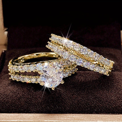 2pcs Bridal Wedding Rings Set