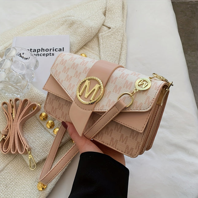Classic Letter Pattern Crossbody Bag