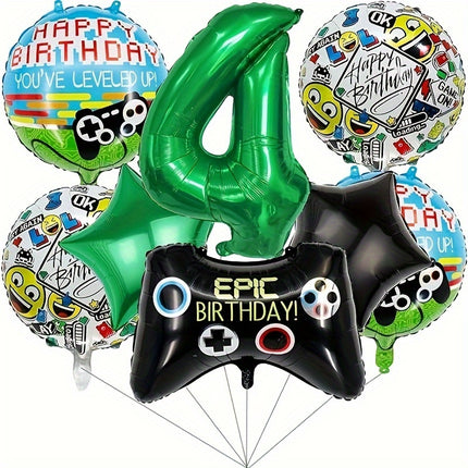 8 Pcs Video Game Birthday Balloons Set