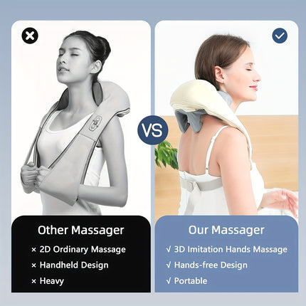 3D Neck Massager with Heat - Deep Tissue Relief at Home