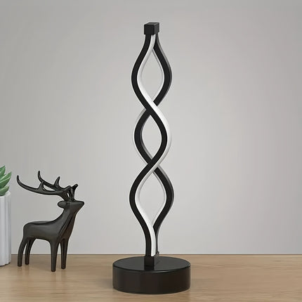 Modern Spiral Black Metal Table Lamp for Home Decor