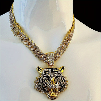 Iced-Out Tiger Head Necklace