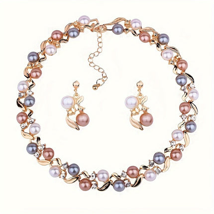 Colorful Faux Pearl Bridal Set