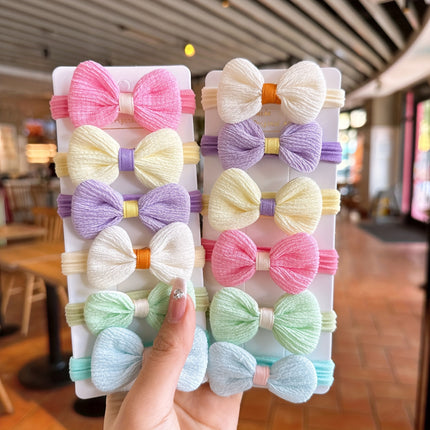 12PCS Sweet Flower Bow Hair Ties