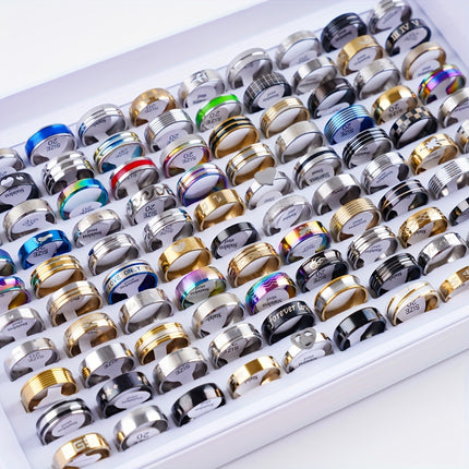 20Pcs Fashion Stripe Rhinestone Rings