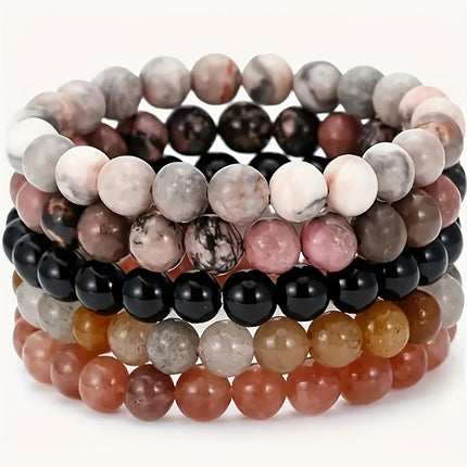 5pcs Natural Stone Bracelet Set