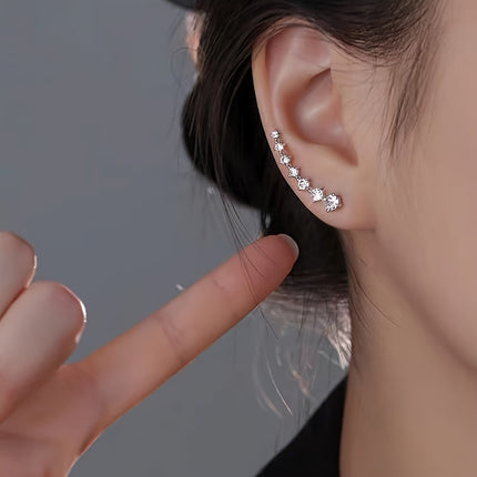 Elegant Star River Rhinestone Stud Earrings - Monti Bargains