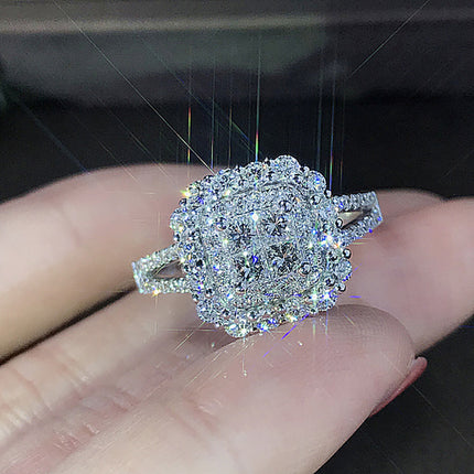 Iced Out Square Zirconia Wedding Ring